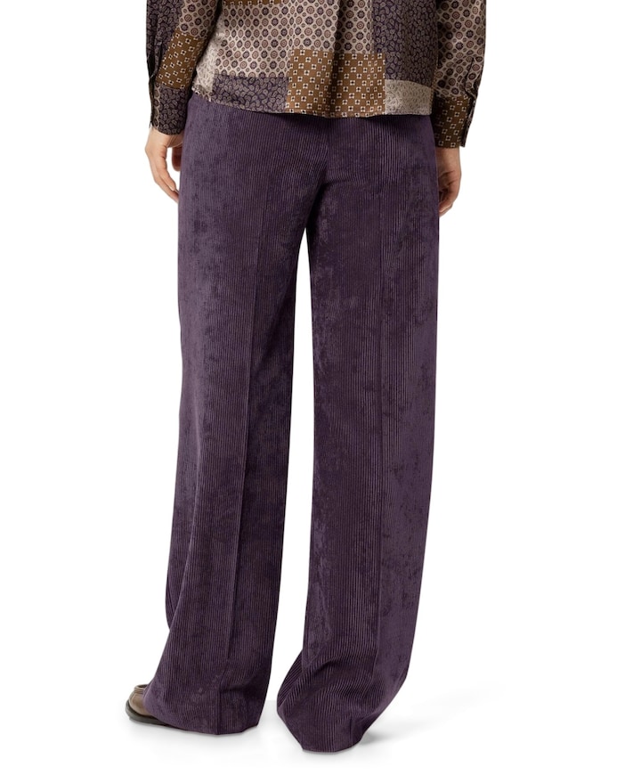 Cord-Wideleg-Pants dames broek paars