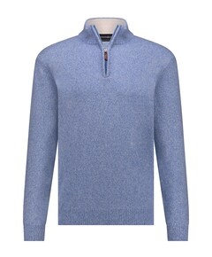 Heren trui met rits blauw