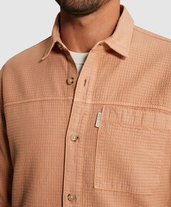 Heren overhemd lange mouw oranje