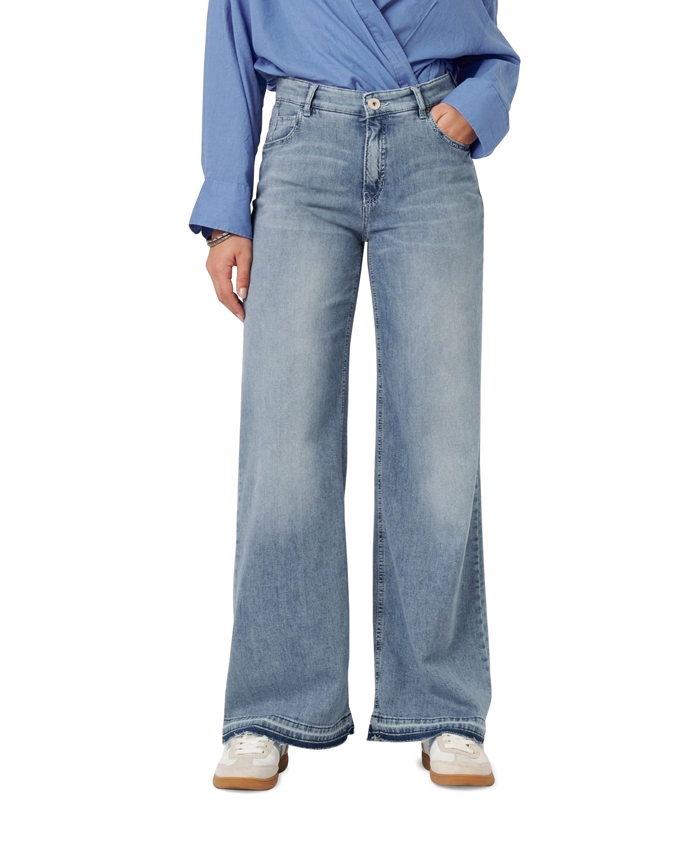 Audrey Wide Leg Palazzo dames jeans blauw