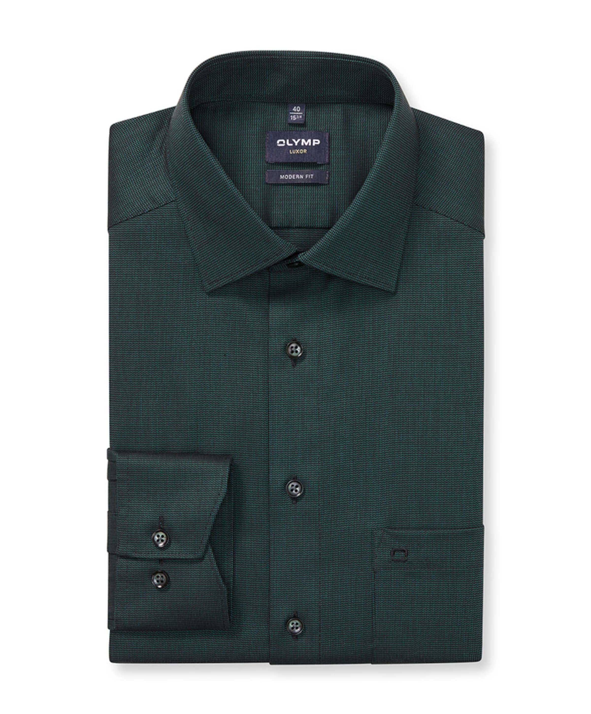 Heren overhemd lange mouw groen