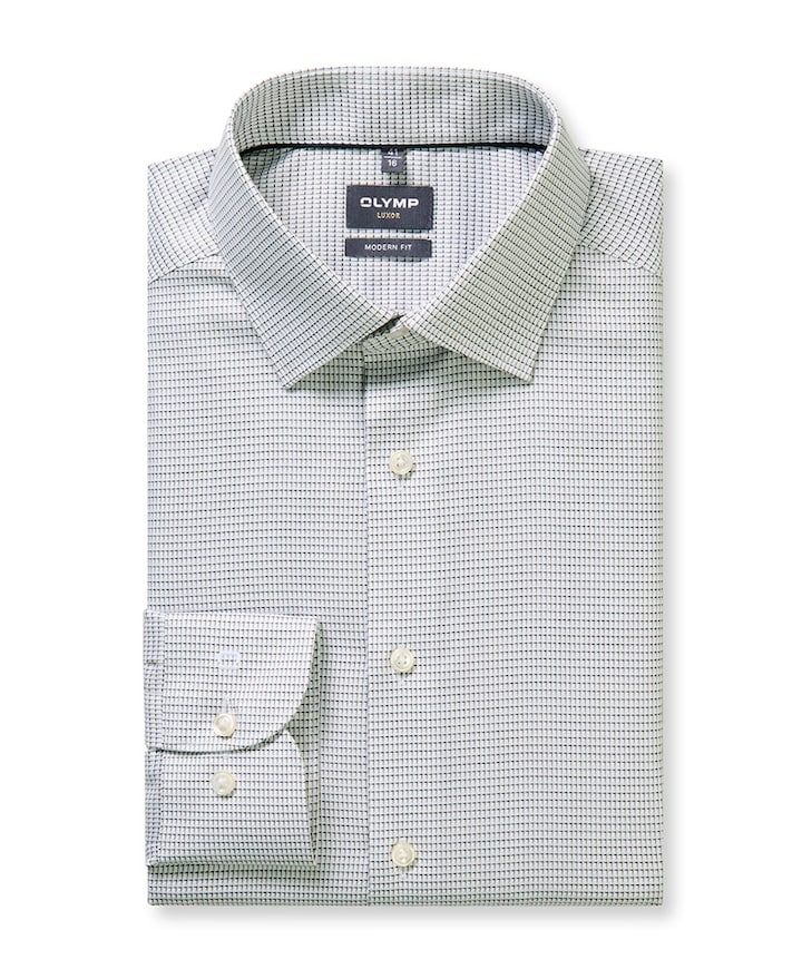 Heren overhemd lange mouw beige