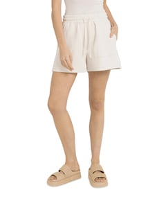 Jersey with cargo pocket dames korte broek ecru
