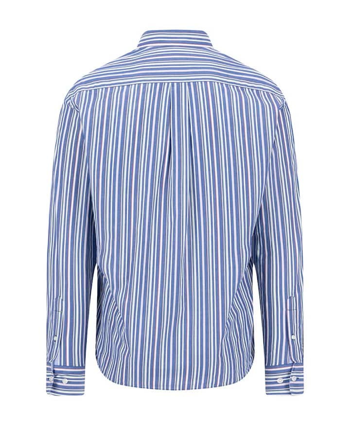 Heren overhemd lange mouw blauw