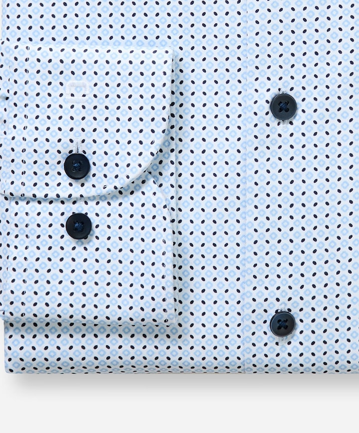 Heren overhemd lange mouw blauw