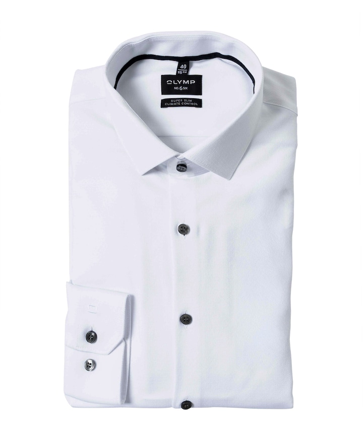 Heren overhemd extra lange mouw wit