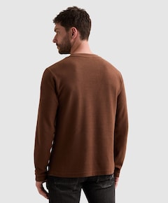 Heren longsleeve bruin