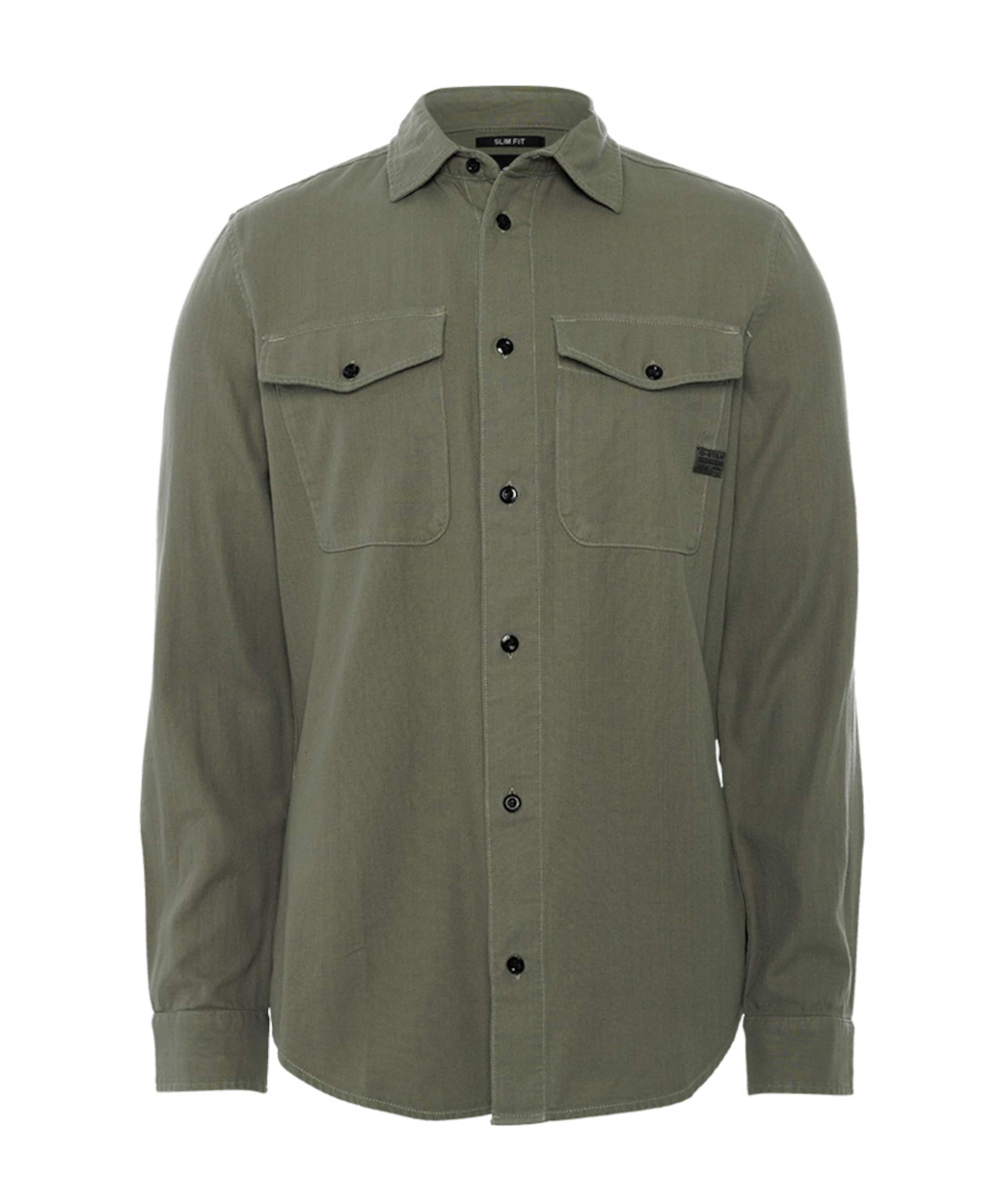 Heren overhemd lange mouw groen