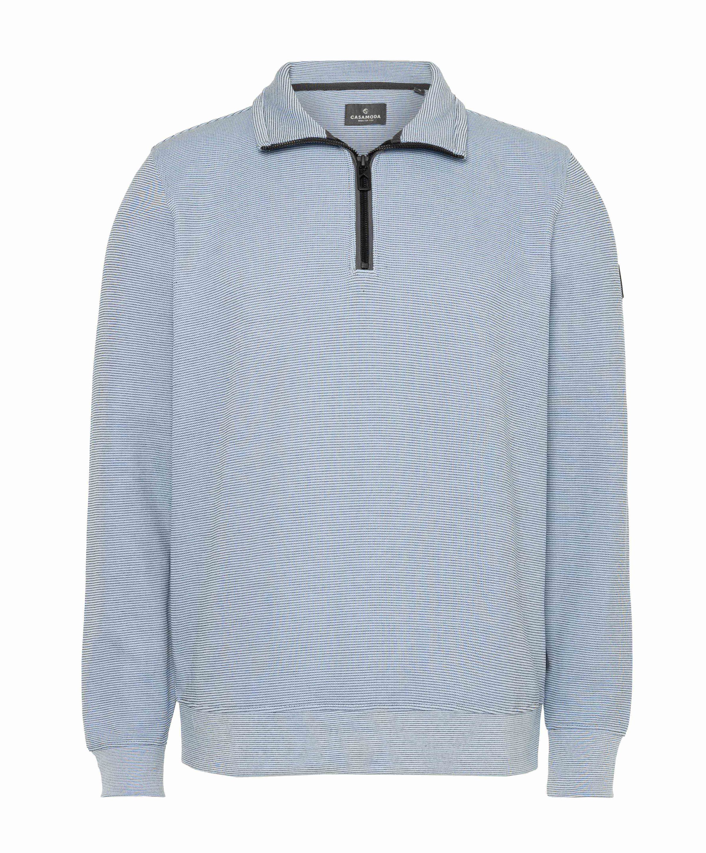 Heren trui met rits blauw