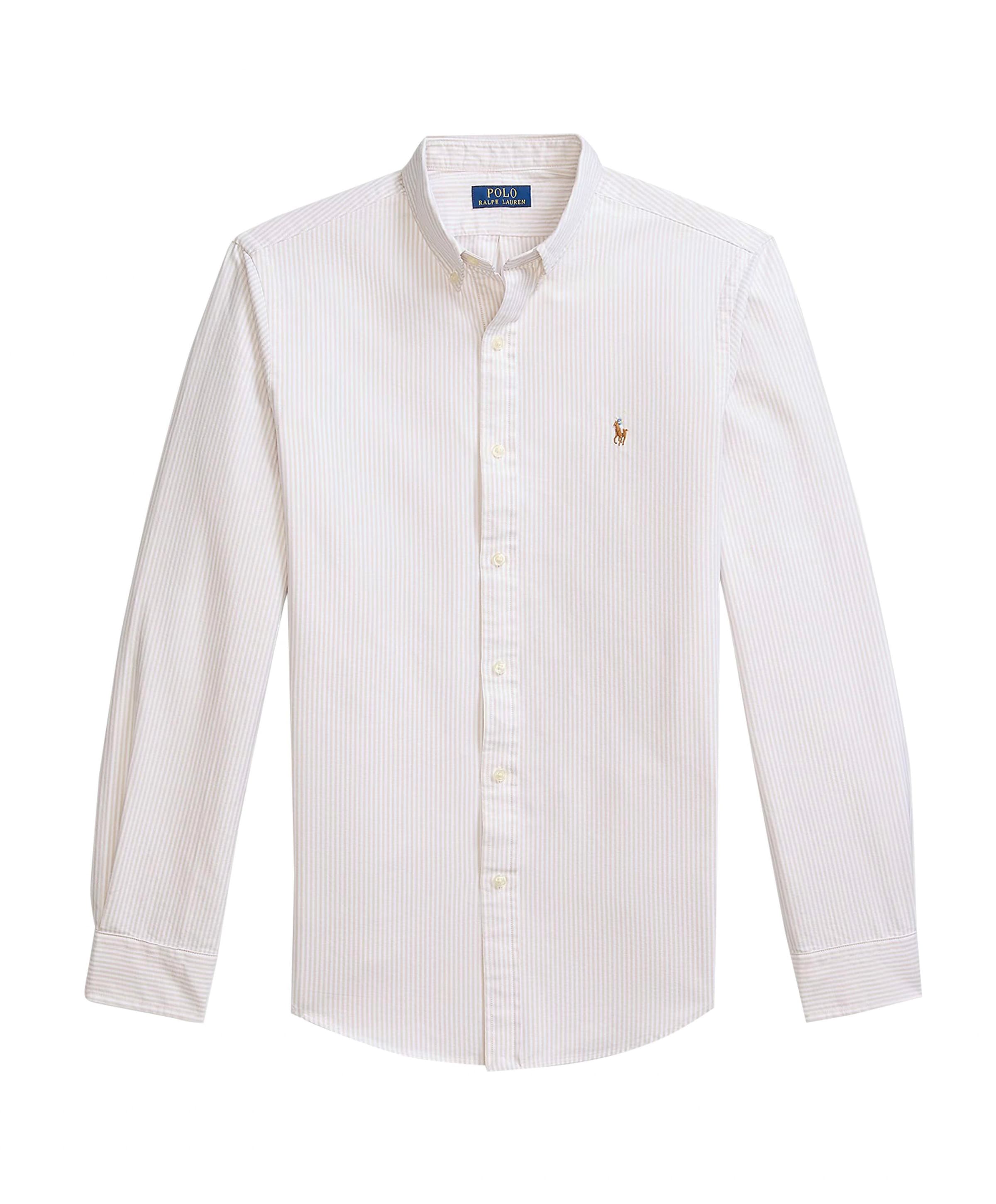 Heren overhemd lange mouw beige