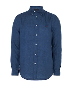 Heren overhemd lange mouw blauw