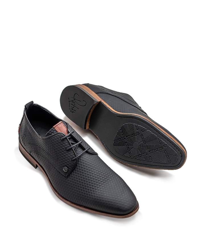 Greg triangle bf  heren veterschoenen zwart