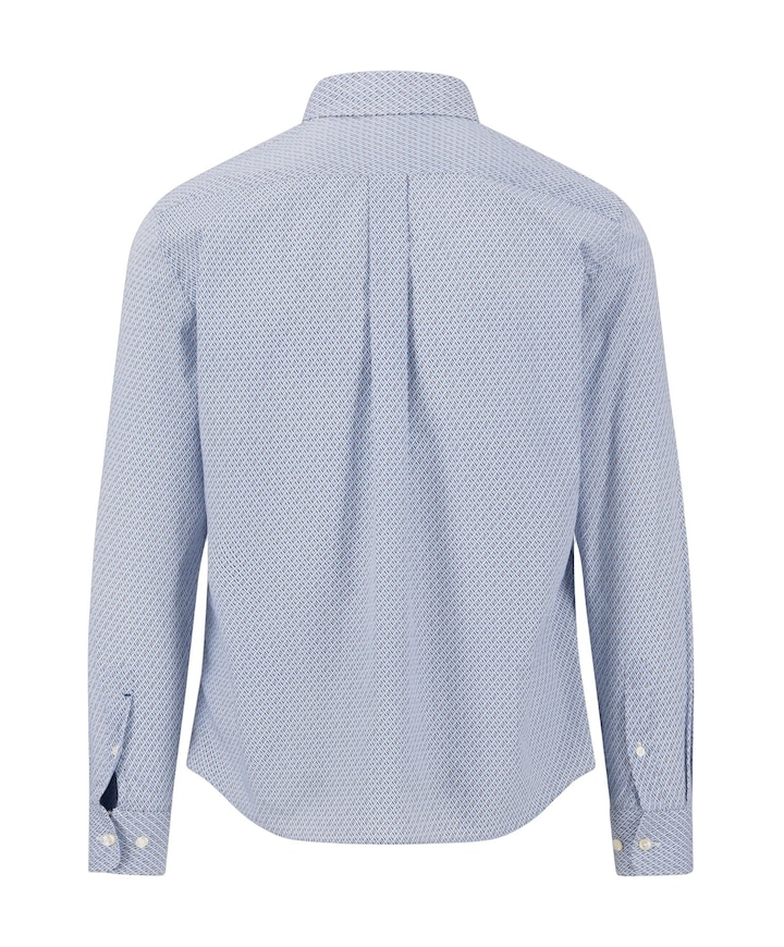 Heren overhemd lange mouw blauw