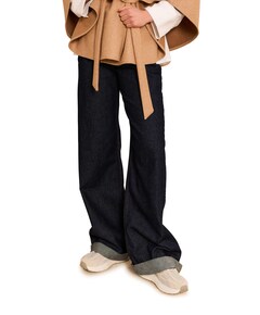 Loose fit with roll-ups broek blauw