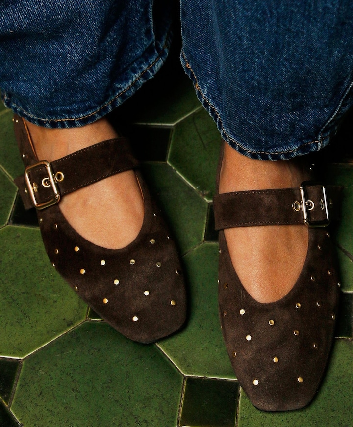 Lou Nina dames ballerina's bruin