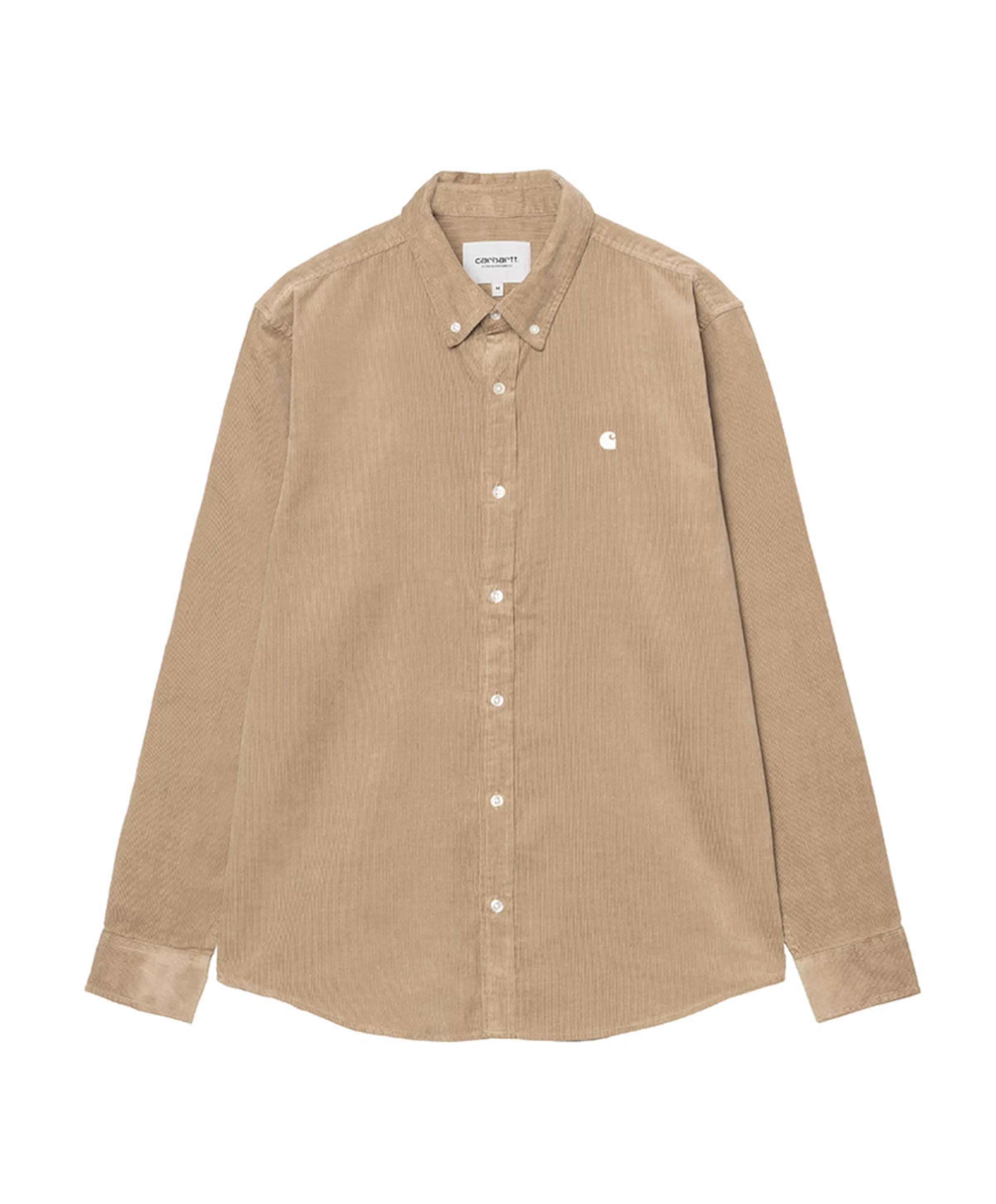 Heren overhemd lange mouw beige