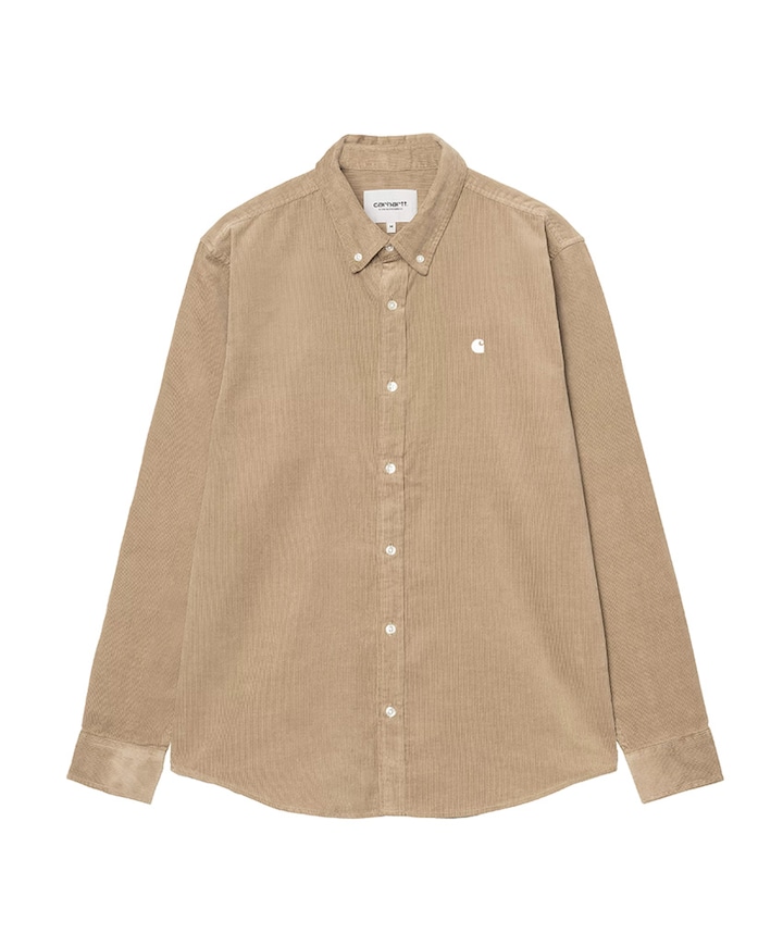 Heren overhemd lange mouw beige