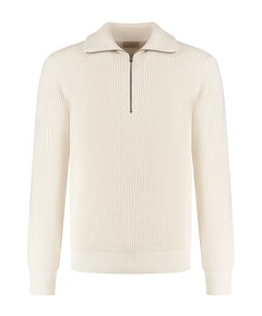Heren trui met rits ecru
