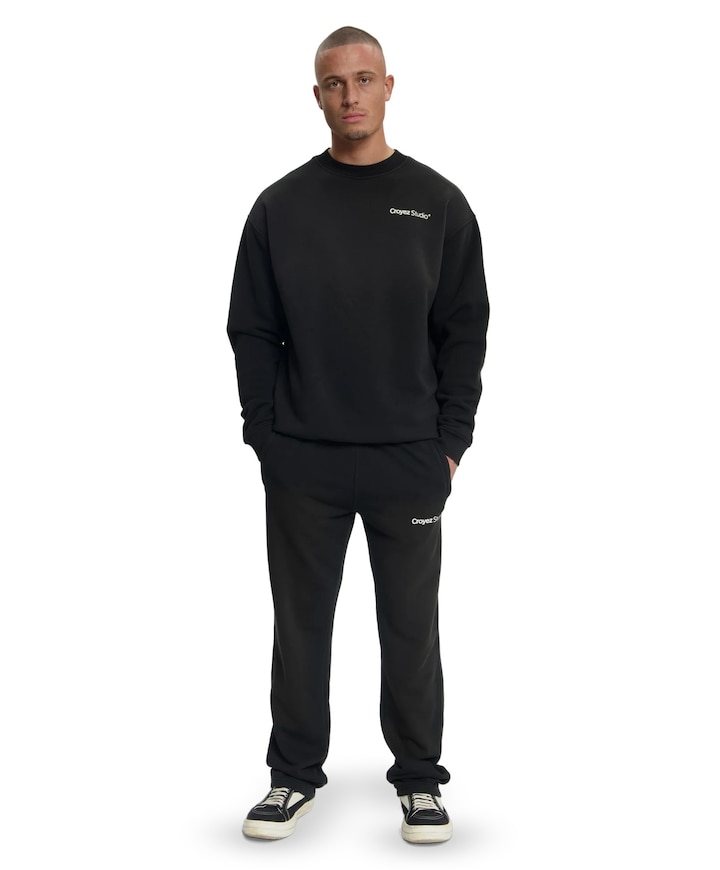 Croyez Studio Faded Straight Leg Sweatpants heren broek zwart