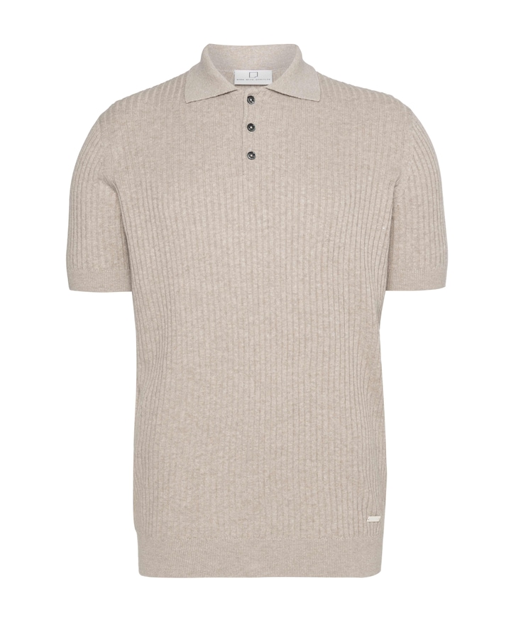 Heren polo beige