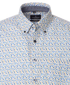 Heren overhemd korte mouw geel