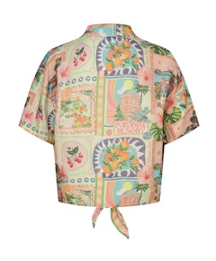 Meisjes blouse korte mouw multicolor