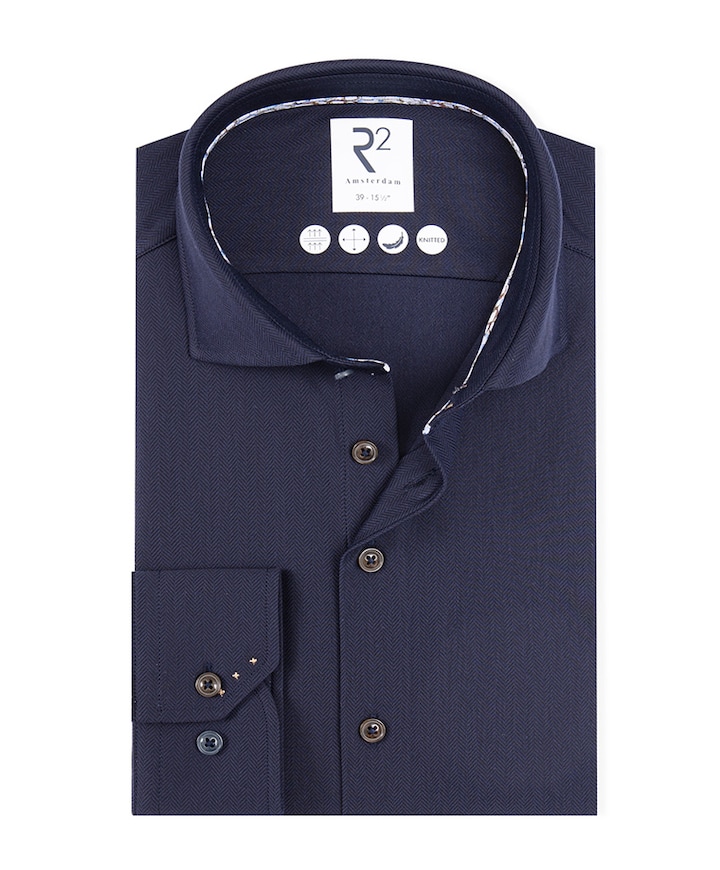 Overhemd lange mouw blauw