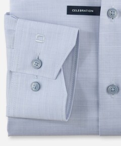 Heren overhemd lange mouw blauw