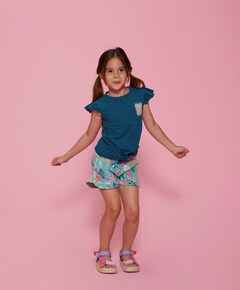 Short AOP meisjes korte broek groen