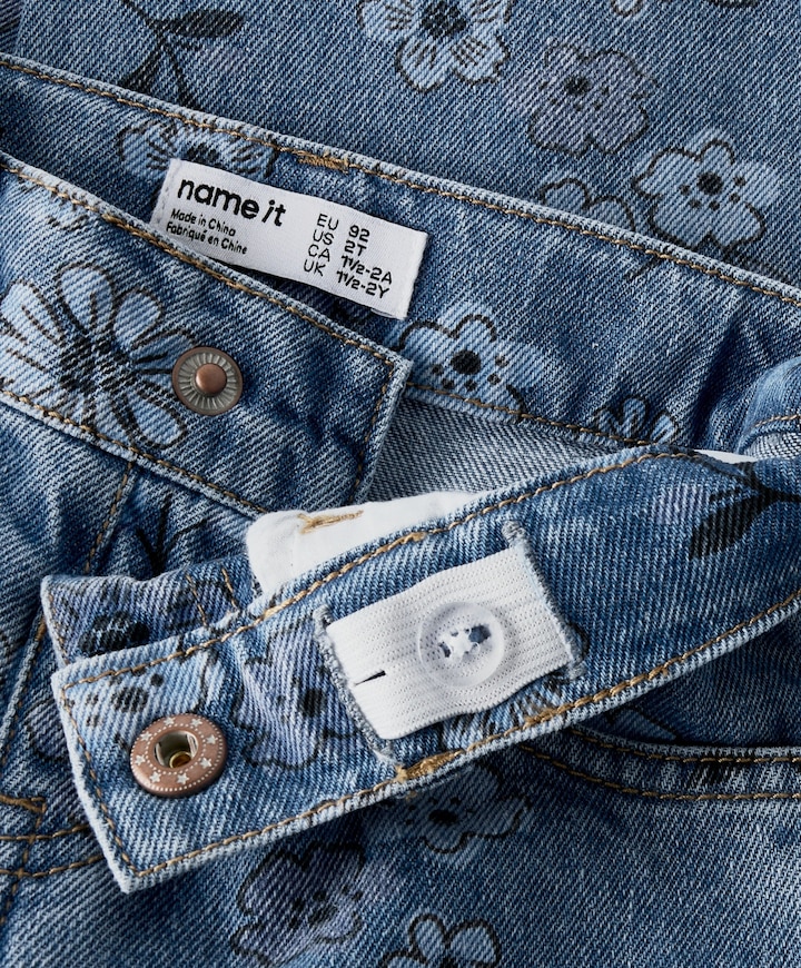 NMFROSE WIDE AOP 2633-IM meisjes jeans blauw