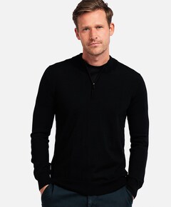 Heren trui met rits zwart