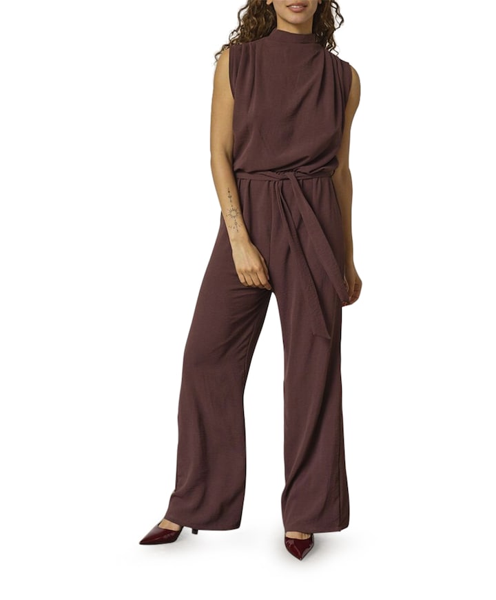 GUTO-JU dames jumpsuit bruin