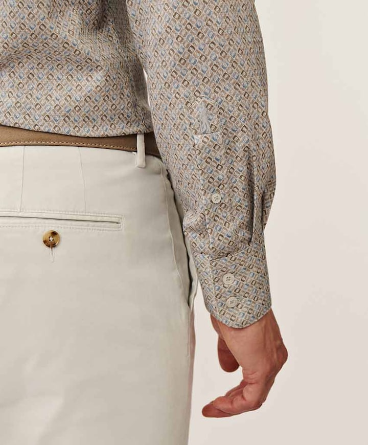 Overhemd lange mouw beige