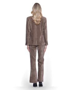 Pants velours dames broek beige