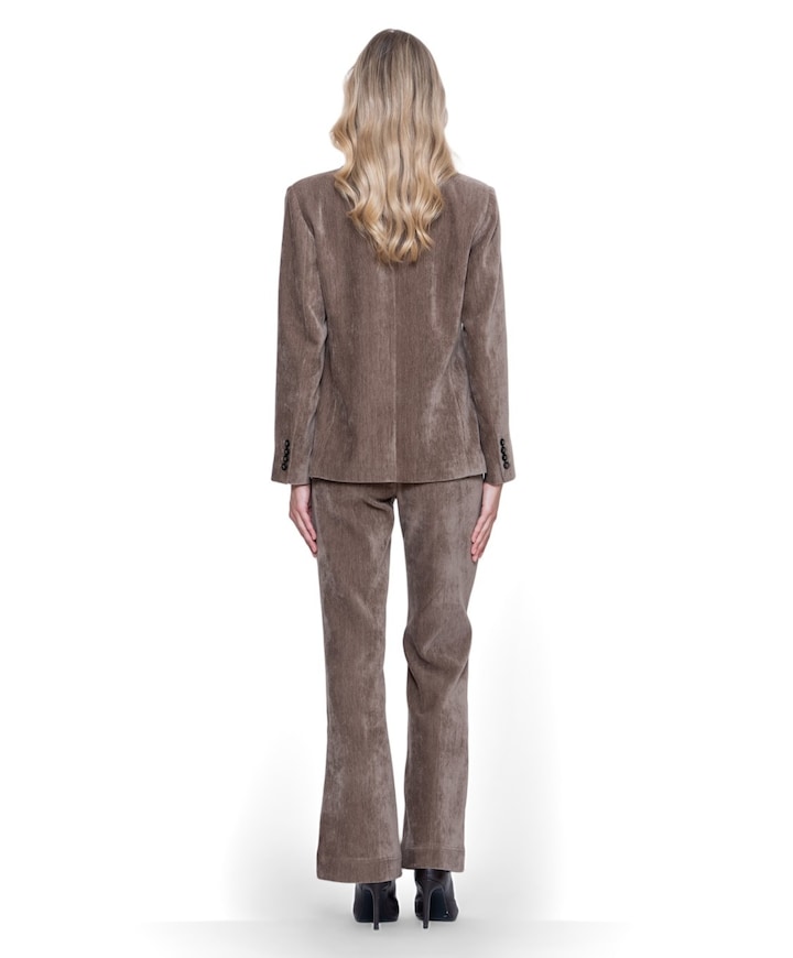 Pants velours dames broek beige