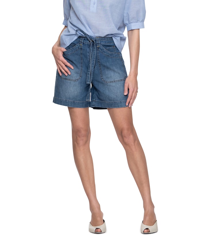 Dames korte broek blauw