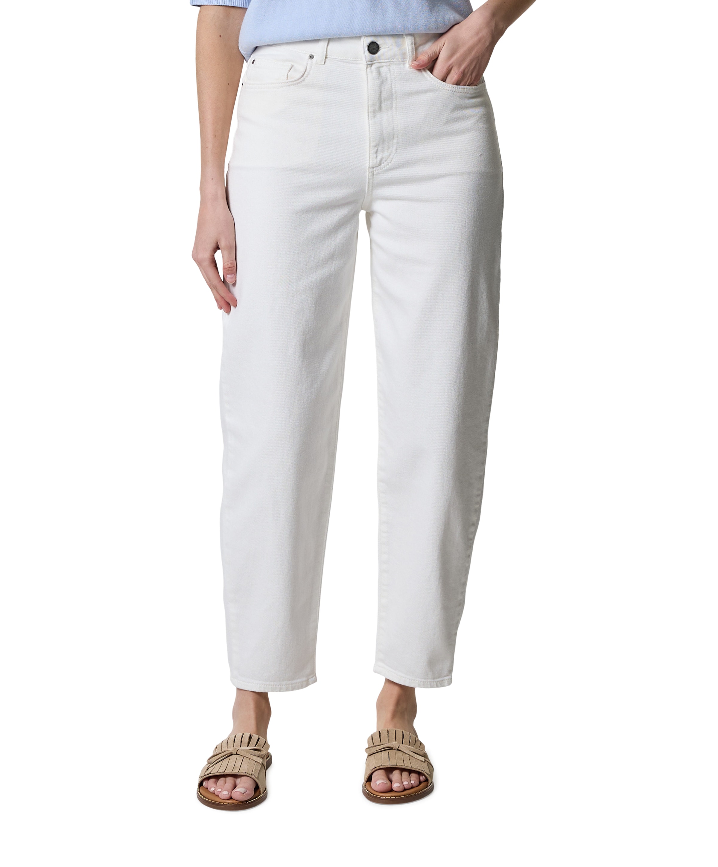 High waist barrel dames jeans ecru