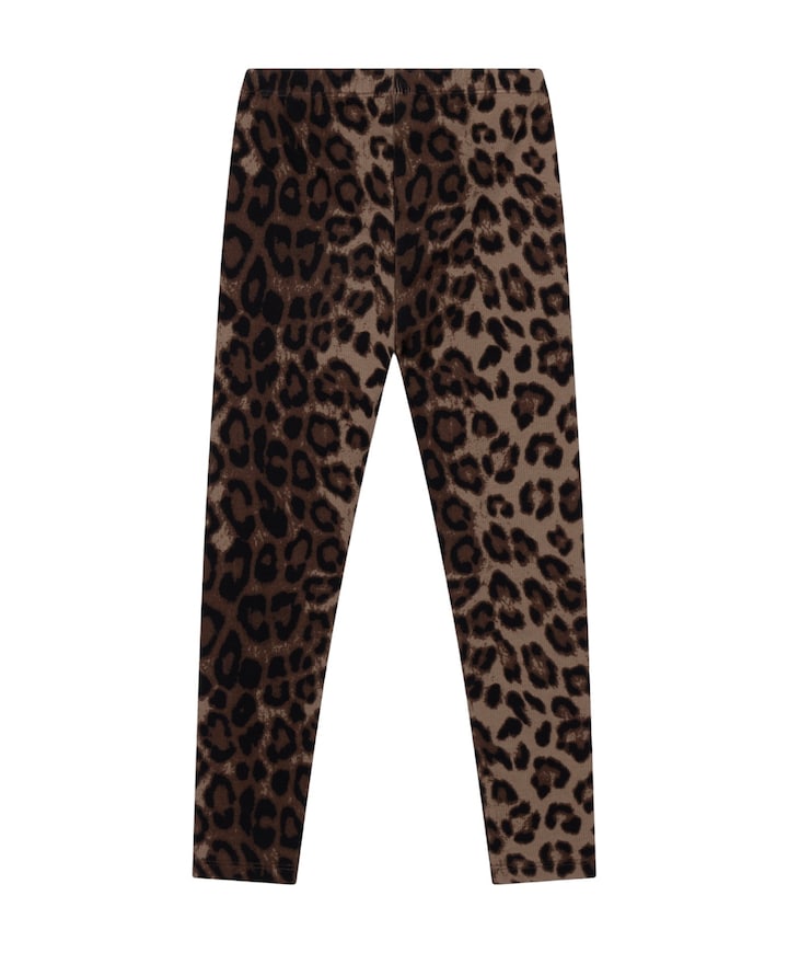 knitted tiger legging meisjes broek bruin