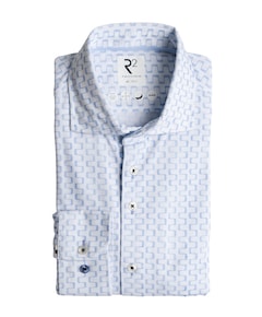 Heren overhemd lange mouw blauw