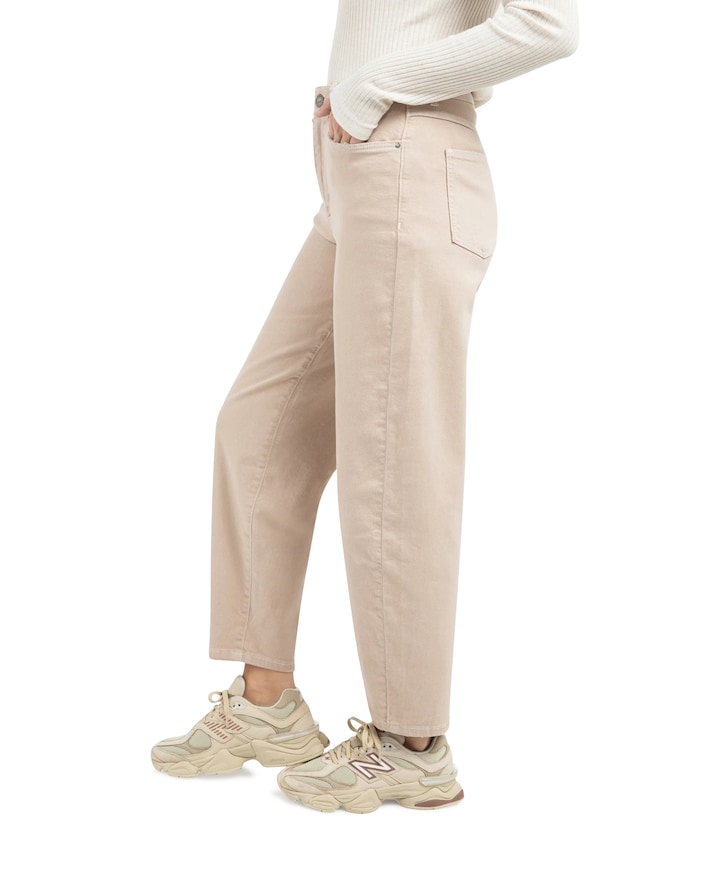 High-waist beige jeans dames jeans beige