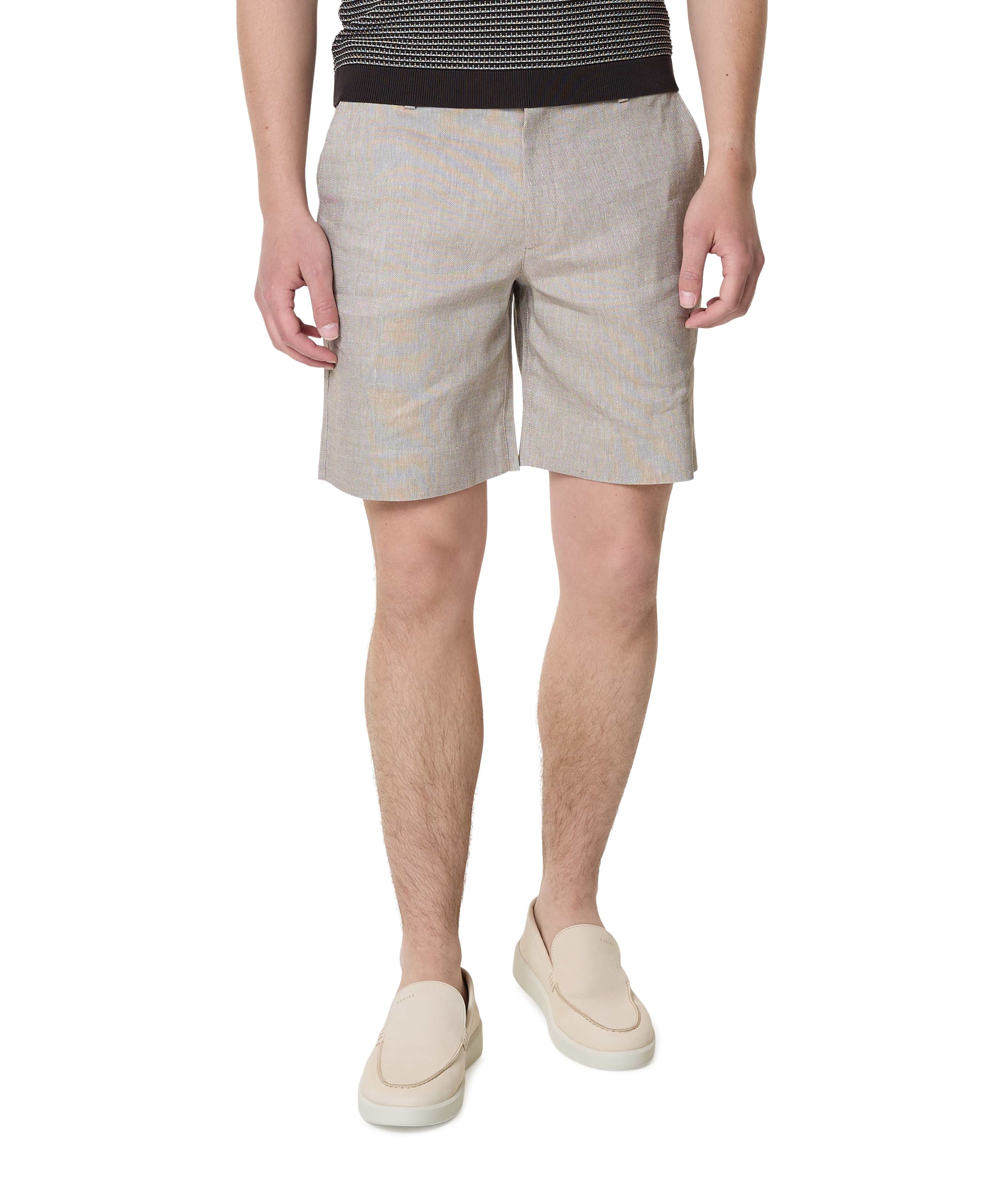 ALVINPL 769 WALNUT LINEN heren korte broek beige