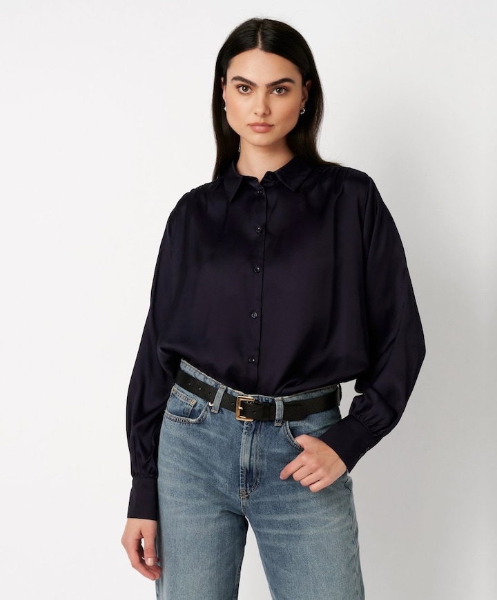 Dames blouse blauw