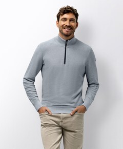 Heren trui met rits blauw