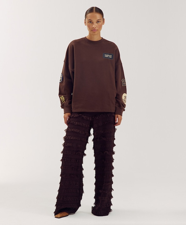 Dames sweater bruin