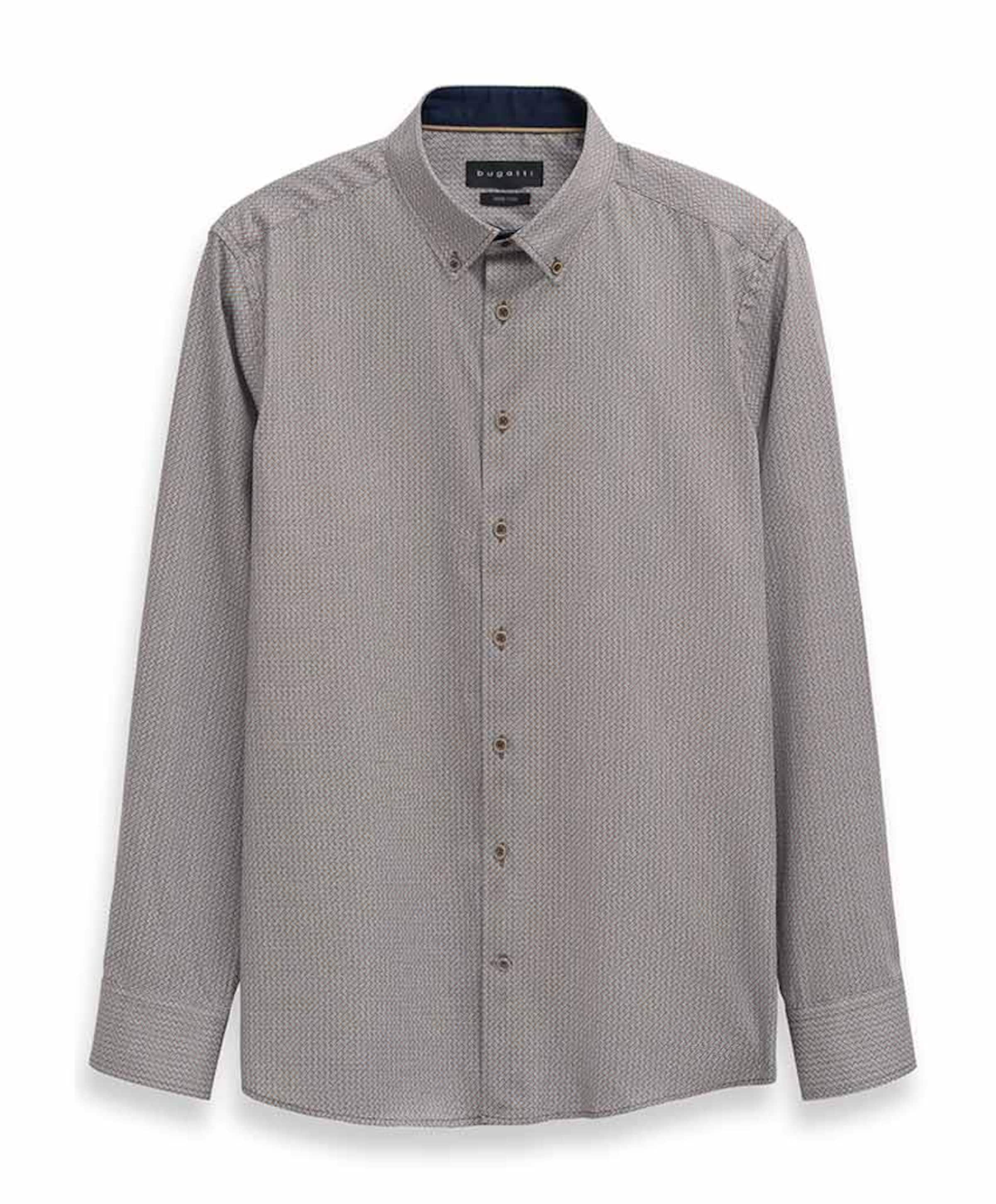 Heren overhemd lange mouw beige