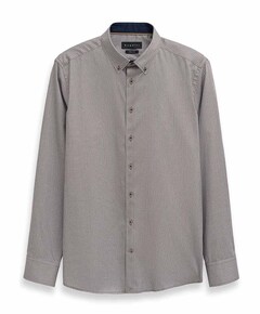 Heren overhemd lange mouw beige