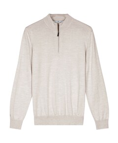 Heren trui met rits ecru