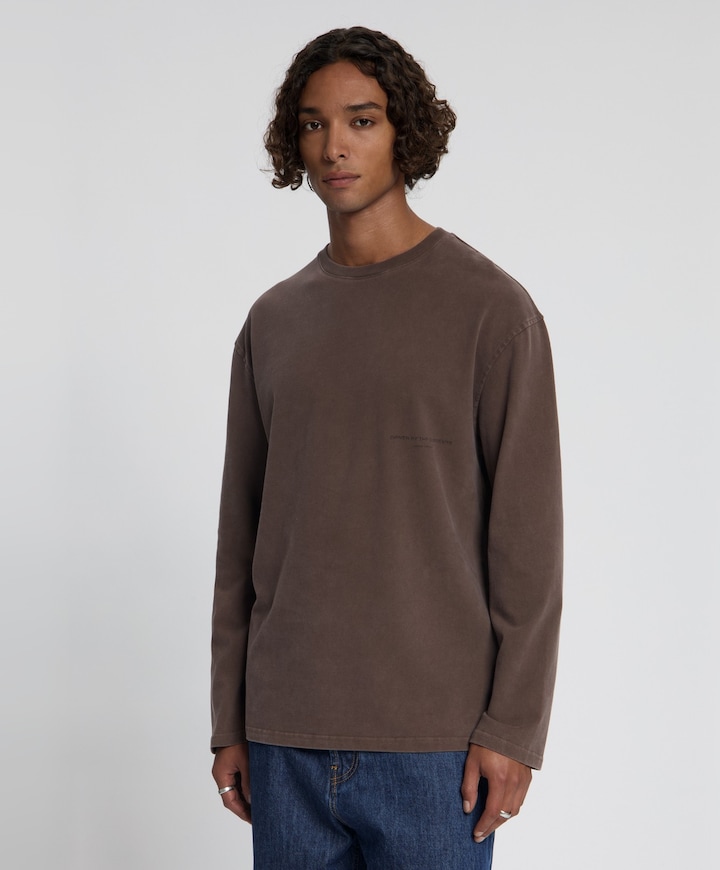 Heren longsleeve bruin