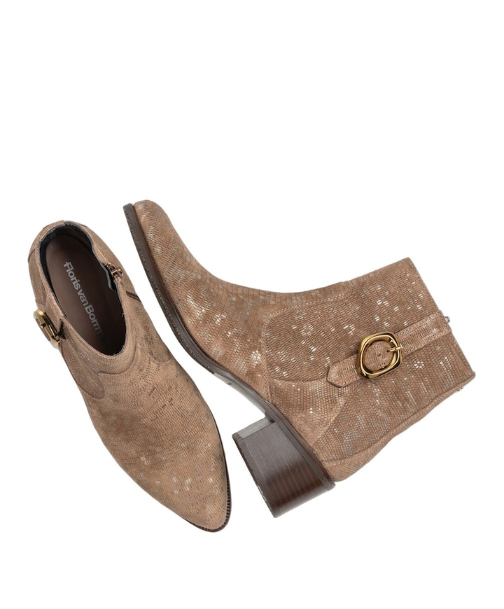 dames enkellaarzen beige