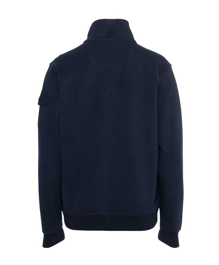 Heren trui met rits blauw